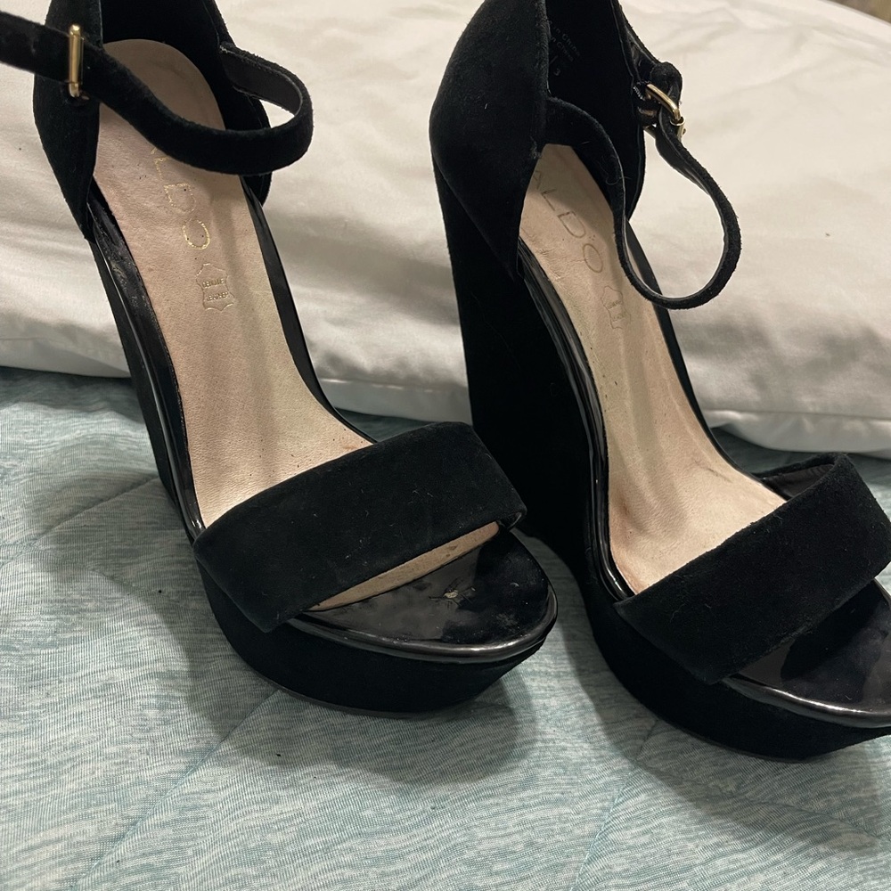 Aldo Black Platform Shoes with Classic Design